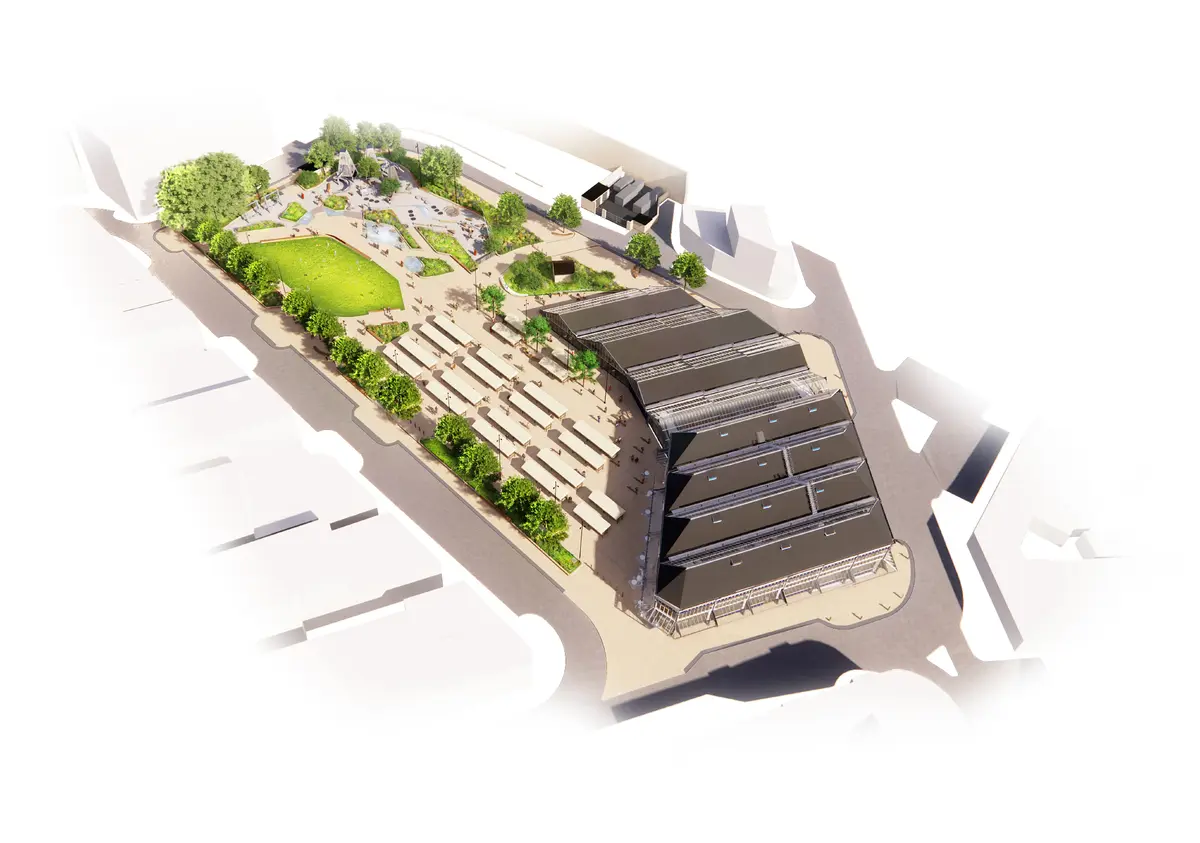 Dewsbury Market and Park, Dewsbury for Kirklees Council with BDP