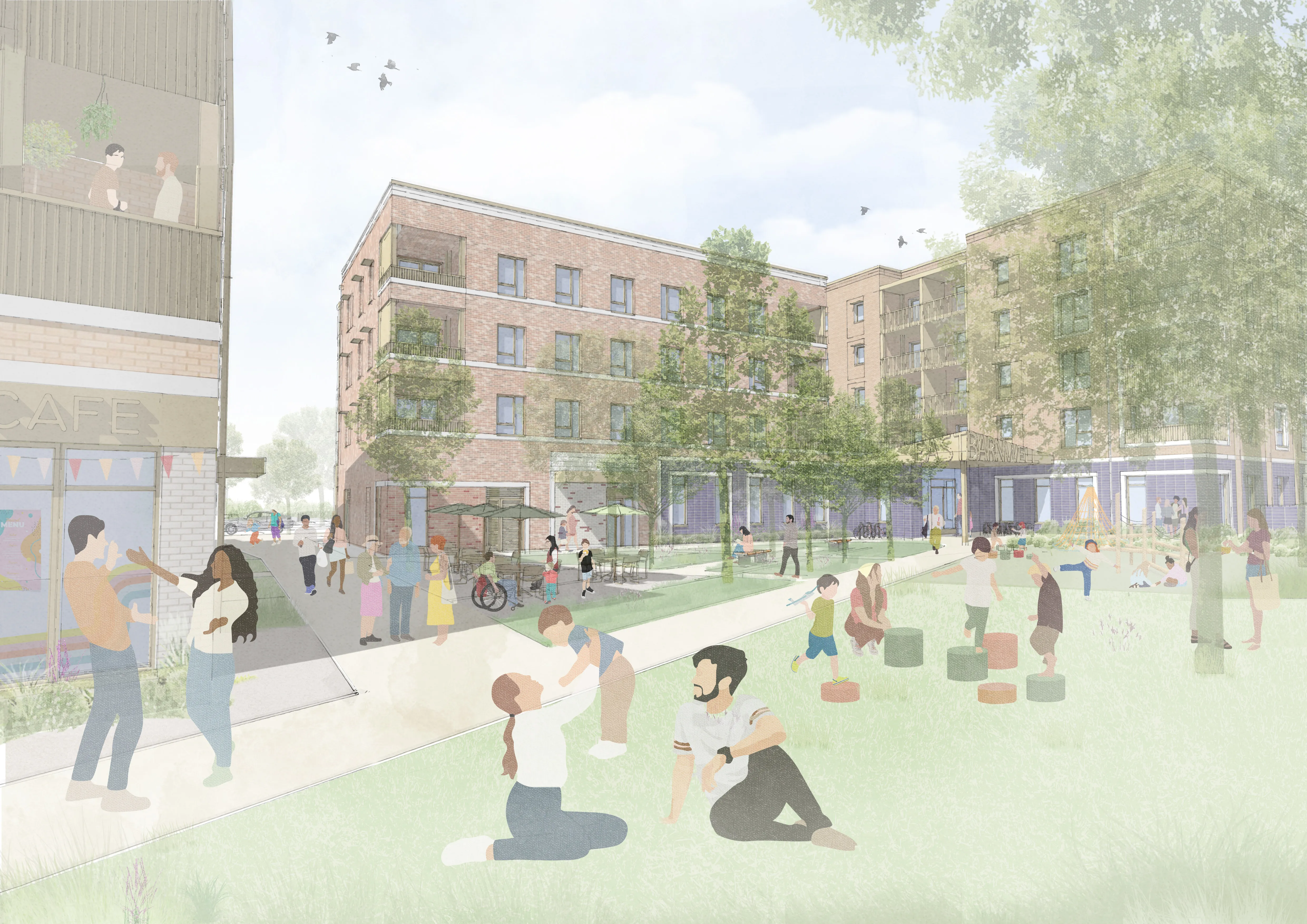 East Barnwell, Cambridge for Cambridge Investment Partnership (Cambridge City Council and The Hill Group) with BPTW, Feilden + Mawson, Design 4 Structures, Mendick Waring Limited, IDP Group, Whitecode and Create